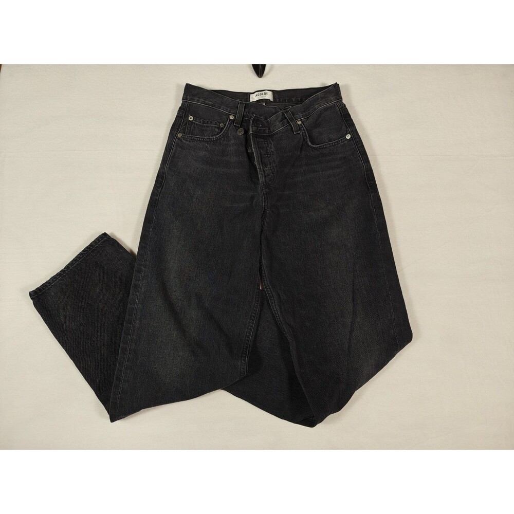 AGOLDE Faded Black Jeans – Size 25 – Angled Button Fly – Gently Used